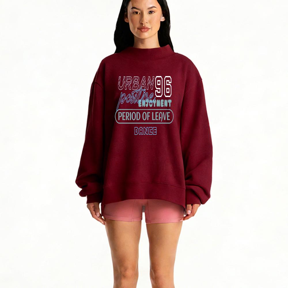 European-Style Women's Loose Casual Hoodie: Autumn Mid-High Neck, Versatile & Comfortable.