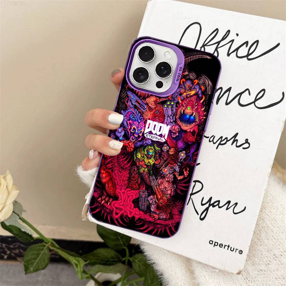 Cool Game H-DOOM Eternal-S Phone Case Color Silver Shell For lPhone 17 16 16e 15 14 13 12 11 Pro Max Plus iPhone 15 plus