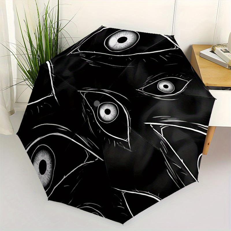 1pc Eyes Pattern Automatic Open/Close Umbrella, Portable Folding Umbrella for Travel, Themed Events,
