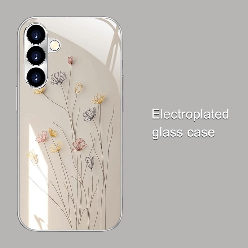 

Small flower glass phone case suitable for Samsung for galaxy S26 S25 S24 S23 S22 S20 FE Ultra Plus 5G anti drop back cover Galaxy S22 plus 5G