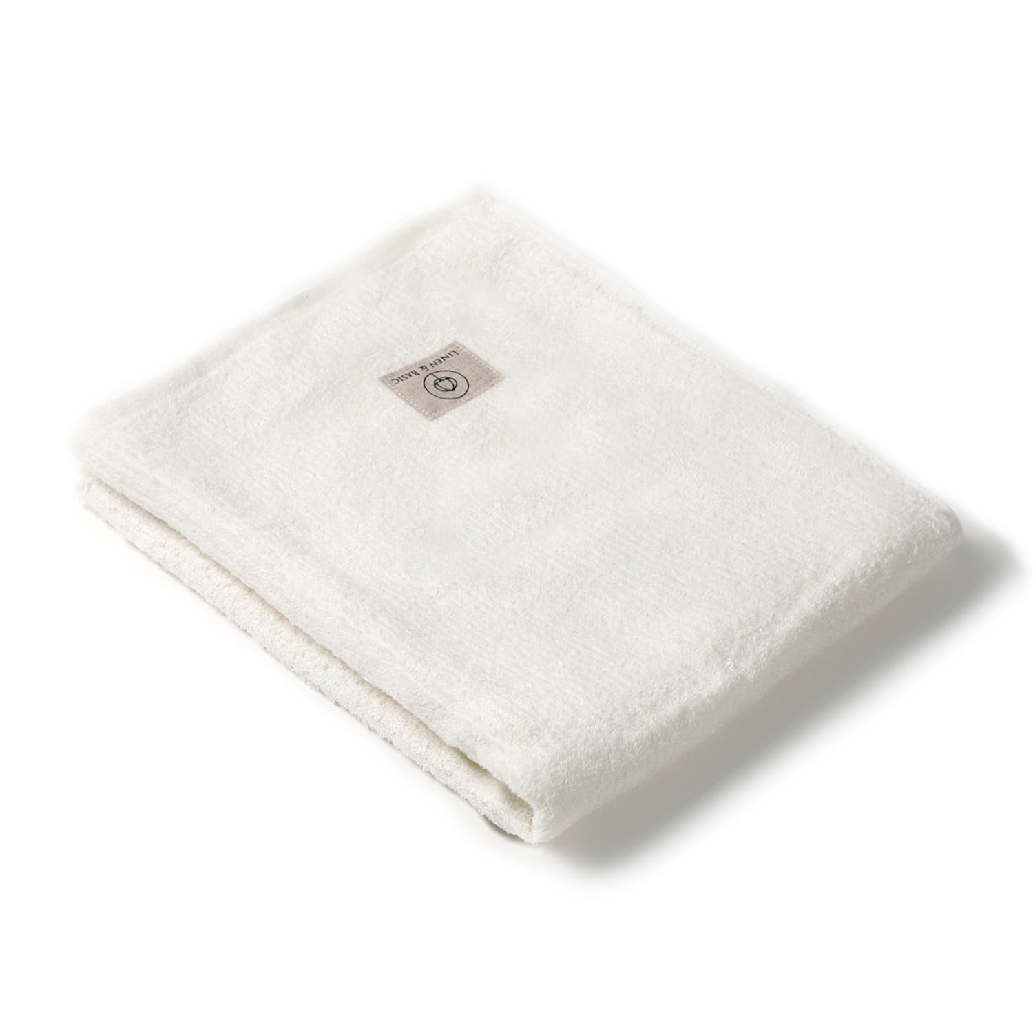 

Льняное ворсовое банное полотенце 77 x 120 см белое легкое и компактное мягкое быстросохнущее впитывающее белое [LINEN & BASIC] 100%