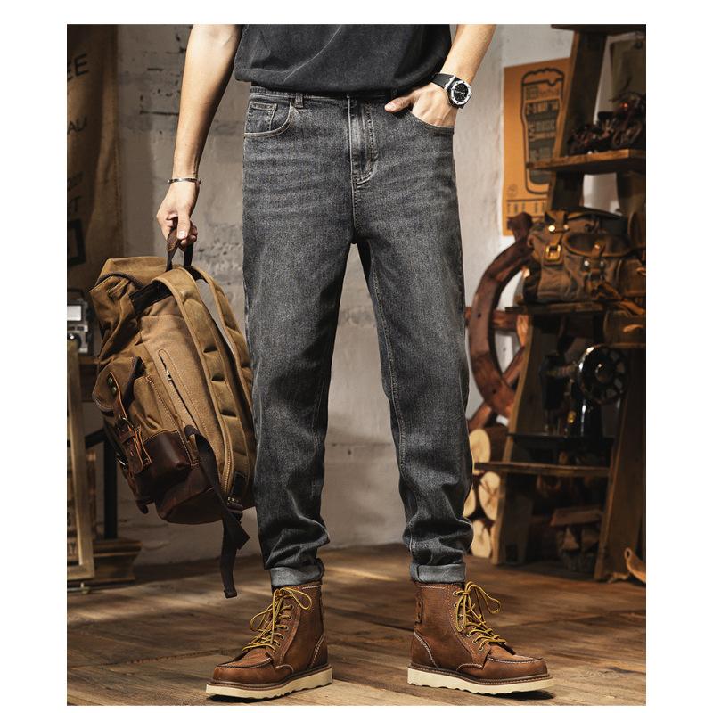 Nadměrná velikost pánské jarní a letní džíny pánské volné strečové džínové kalhoty ve stylu retro big cow plus size