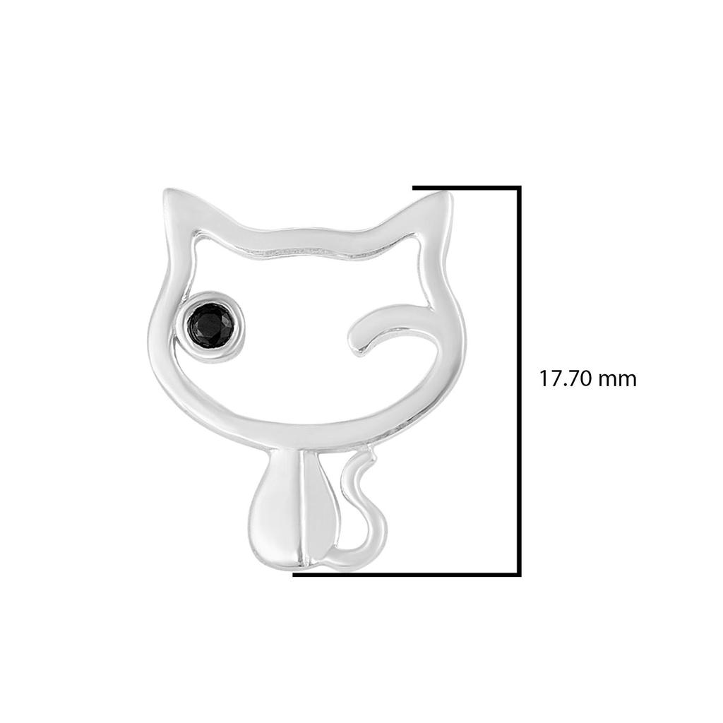Winking Cat Stud Earrings- 925 Sterling Silver