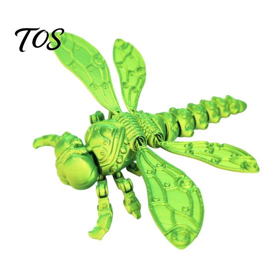 Flexible Dragonfly Model 3D Printed Figurine, Articulated with Movable Joints, Toys Stress Relief Insect Fidget Toy for Desk Decoration Collectible