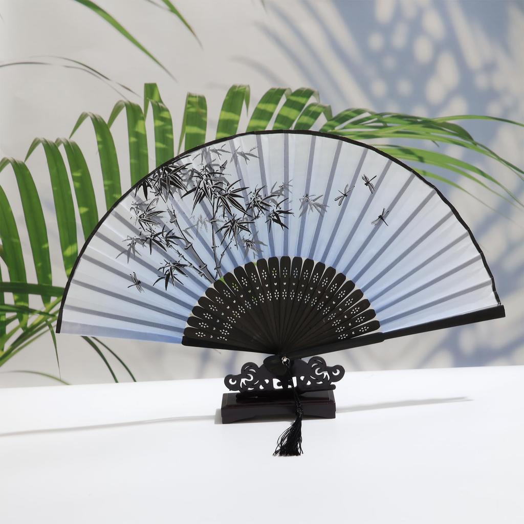 Folding Japanese for Festivals and Fireworks Japanese Beautiful Bamboo [DERAYEE] Fan, Bamboo, Style, Summer, Stylish, Handheld, Displays, Accessory,