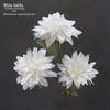 Dahlia Silk Flower Arrangement: 3-Head Artificial Blossoms for Home, Wedding, or Window Display Decoration.