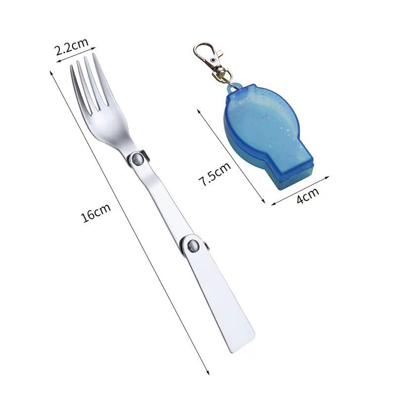 304 Stainless Steel 3-Fold Portable Spoon-Fork for Outdoor Use