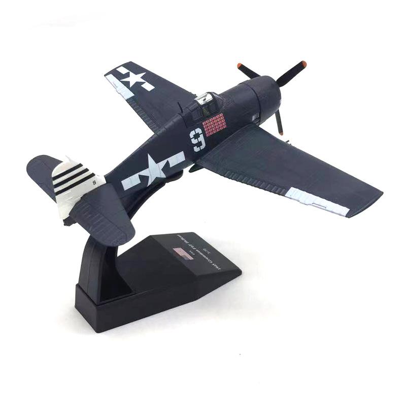 1:72 WWII US F6F Hellcat Carrier-Based Fighter Diecast Airplane Model Alloy Military Aircraft Finished Display Collectible Toy