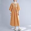 2025 Summer Plus Size Elegant Women's Ethnic Embroidery Ruffle Sleeve Dress