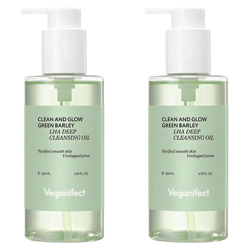 Vegan Effect Clean & Glow Green Barley Laha Deep Cleansing Oil, 205ml, 2 pcs