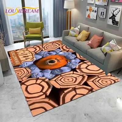 Covor Cartoon 3D Grizzy și Lemingii pentru Casă Sufragerie Dormitor Canapea Preș de Intrare Decor, Covor pentru Zona Copiilor Covor de Podea Antiderapant
