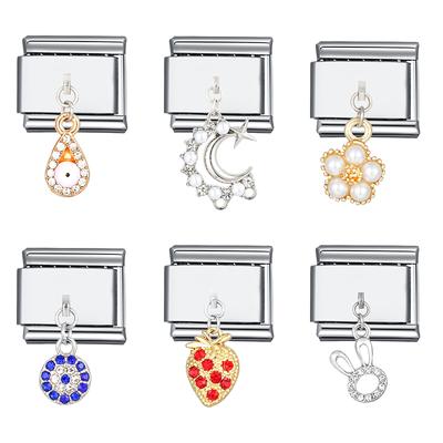 Butterfly Cross Charms Italian Bracelet Bead Charm Stainless Steel Bracelet  Luxury  Charm Diy Jewelry Making