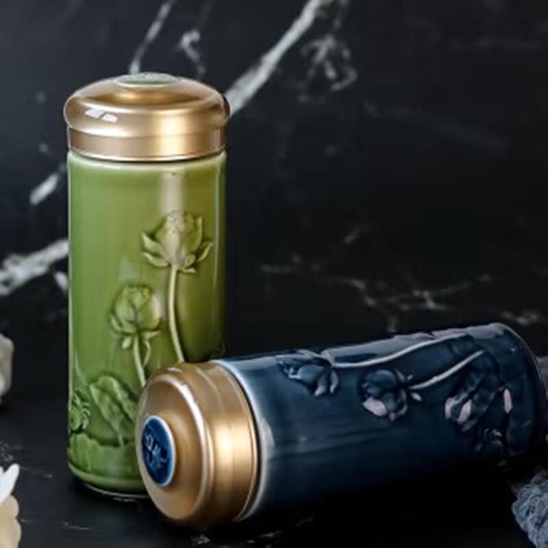 Qian Tang Xuan Harmonious 330ml Double-Layer Ceramic Travel Mug