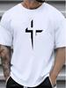Cotton T-shirt - Soft Breathable Everyday Tee with Bold Black Cross Graphic