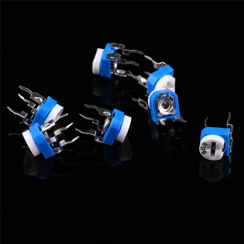100 Pcs 10 Values 500ohm1m Ohm Film Variable Resistor Potentiometer Rheostat Trimpot Assortment