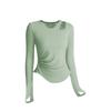 Women's Long Sleeve Yoga Top with Chest Pad: Autumn Pilates Fitness T-Shirt