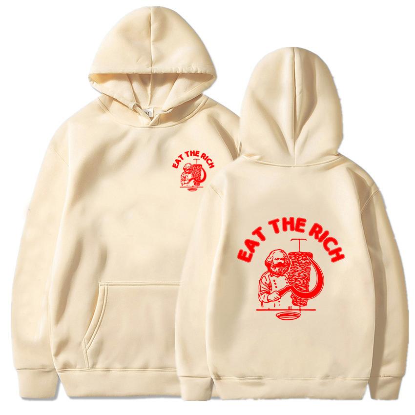 Döner Kebab Eat The Rich Hoodie Herren Basic Unisex Herbst/Winter Pullover Harajuku Paar Bedruckte Sweatshirts Streetwear Hoodies