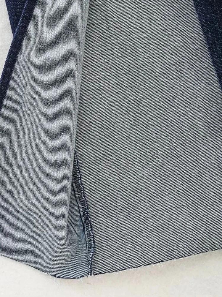 Sexy modrá kovbojská dívka dlouhé šaty bez ramínek bez zad na zip s rozparkem společenské dámské letní večerní šaty