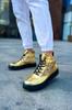 Men's Fashion Faux Leather Flat Heeled Boots Bootie Majesty St Boots Gold Shoes