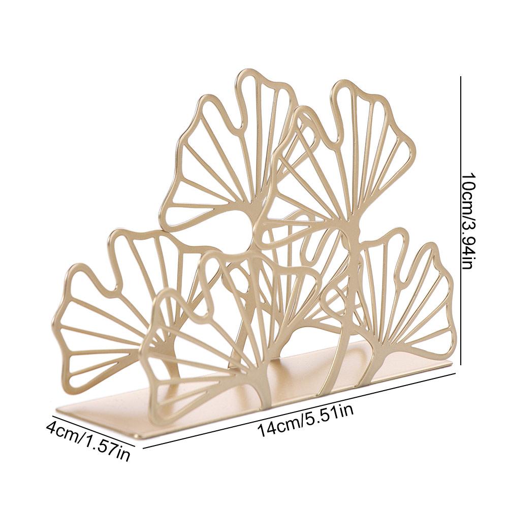 High-end Metal Tissue Holder Modern Iron Tissue Rack Creative Ginkgo Leaf Napkin Holder  Hotel