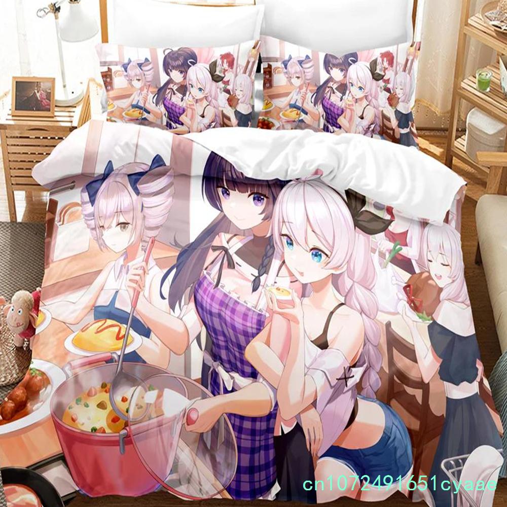 3D Anime Honkai Impact 3rd Pościel Z nadrukiem Dekoracyjny Zestaw 2/3 szt. Poszewka na kołdrę Pościel Pokrowiec na kołdrę Domowy Dla dorosłych Dziecka Nastolatka