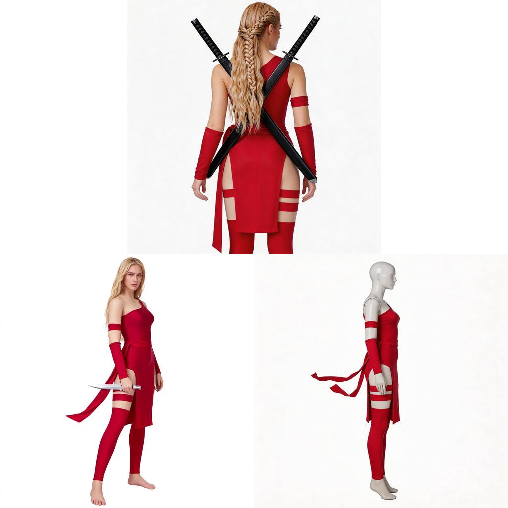 Antihero Assassin Elektra Cosplay Costume With Spandex Fabric For Halloween And Anime Events