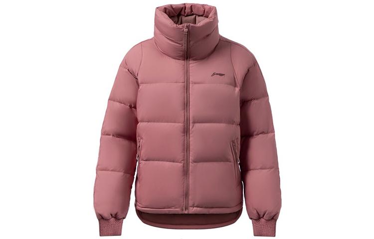 Li Ning Training Series Down Jackets Women s Withered Rose Red Stand Collar Moderate Other AYMR154-7 XL