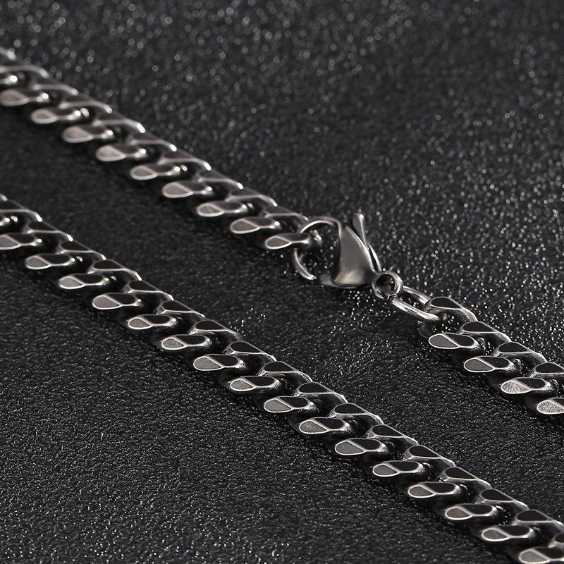Titanium Steel Vintage Charm Men 'S Brushed Chain Necklace