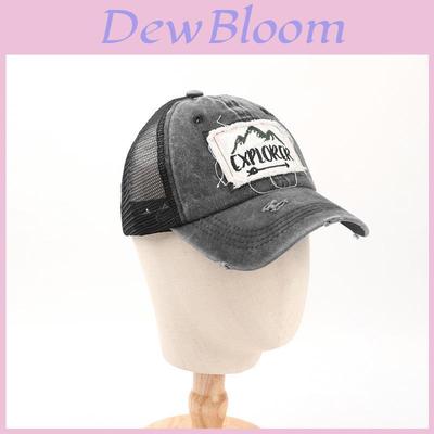Breathable Embroidered Letter Mesh Cap With Adjustable Fit For Outdoor Sun Protection