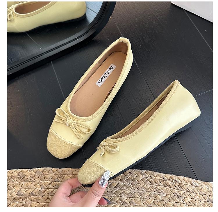 

Квадратные балетки женские 2025 новые милые плоские мягкая подошва французские ретро кожаные туфли с мелким вырезом Zapatillas Mujer 40 жёлтый