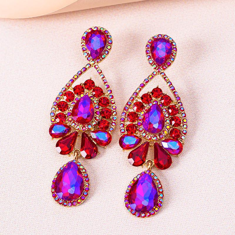 Pinkdudu Серьги-подвески в форме слезы со стразами Винтажные серьги Классические PD1052 горячий розовый