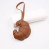 PU Leather PU Leather Hanger Car Keyring Bag Pendant Cute Croissant Keychain  Men