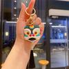 Exquisite Chinese Lion Dance Keychain Pendant with Lucky Cat Doll