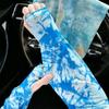 Tie Dyeing Long Ice Silk Sleeves Ethnic Style Cycling Gloves Breathable Sunscreen Arm Covers  Women