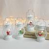 Christmas Portable Lantern Battery Operated Santa Claus Snowman Oil Lamp with Handle Xmas New Year Gifts for Table Decoration