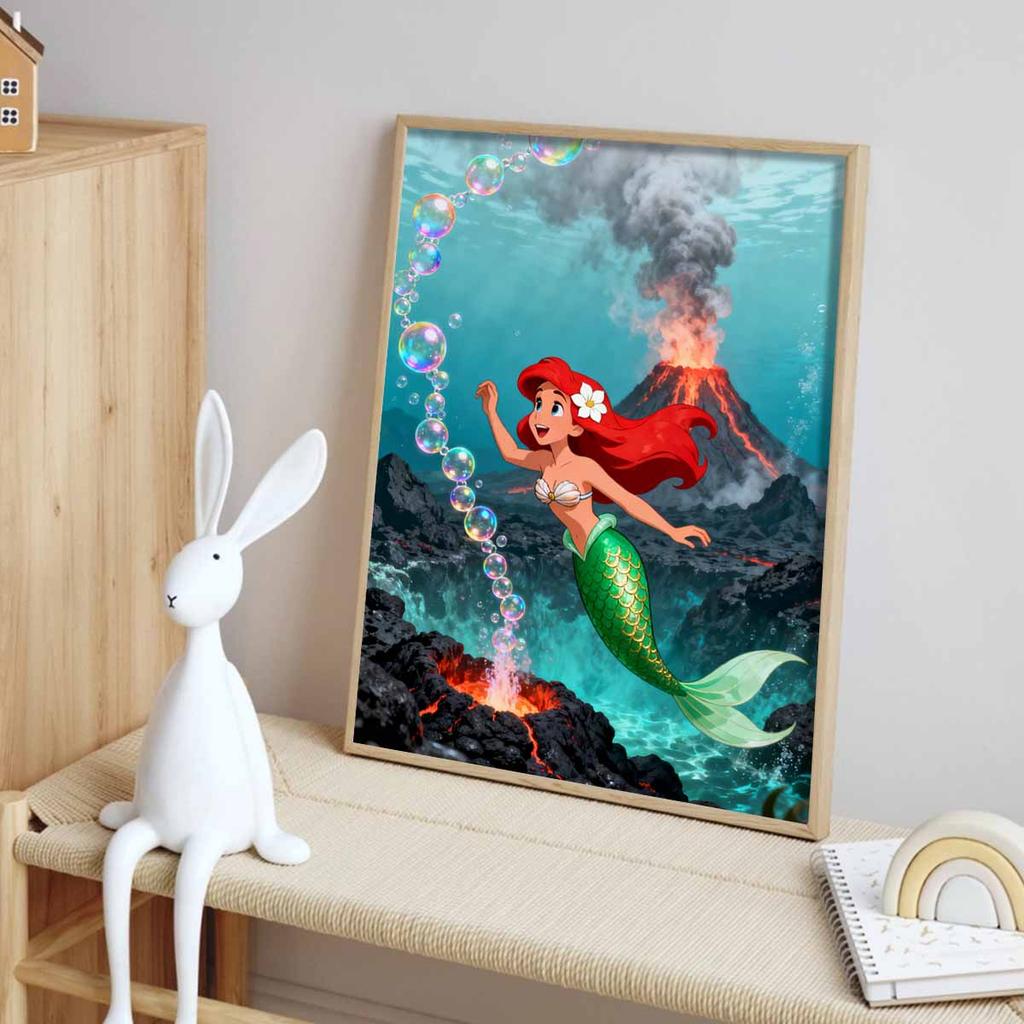 Disney Diamond Art Painting Kit Ariel 5D Diamond Painting Dot Art Home Wall DecorBubbles