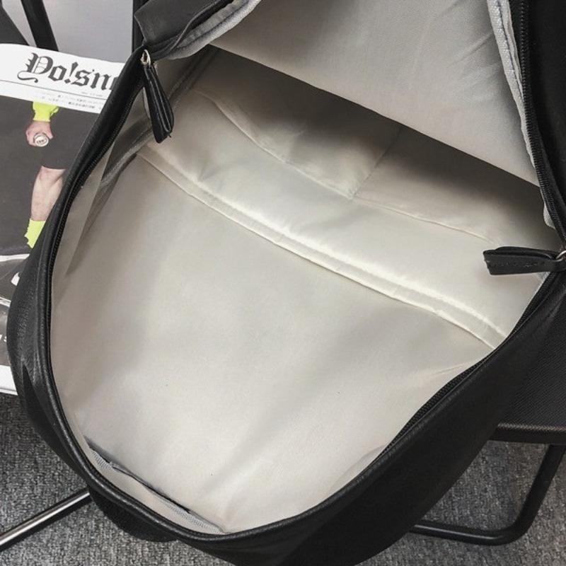 PU soft leather schoolbag female Japanese college students leisure travel backpack male fashion large capacity leisure computer backpack