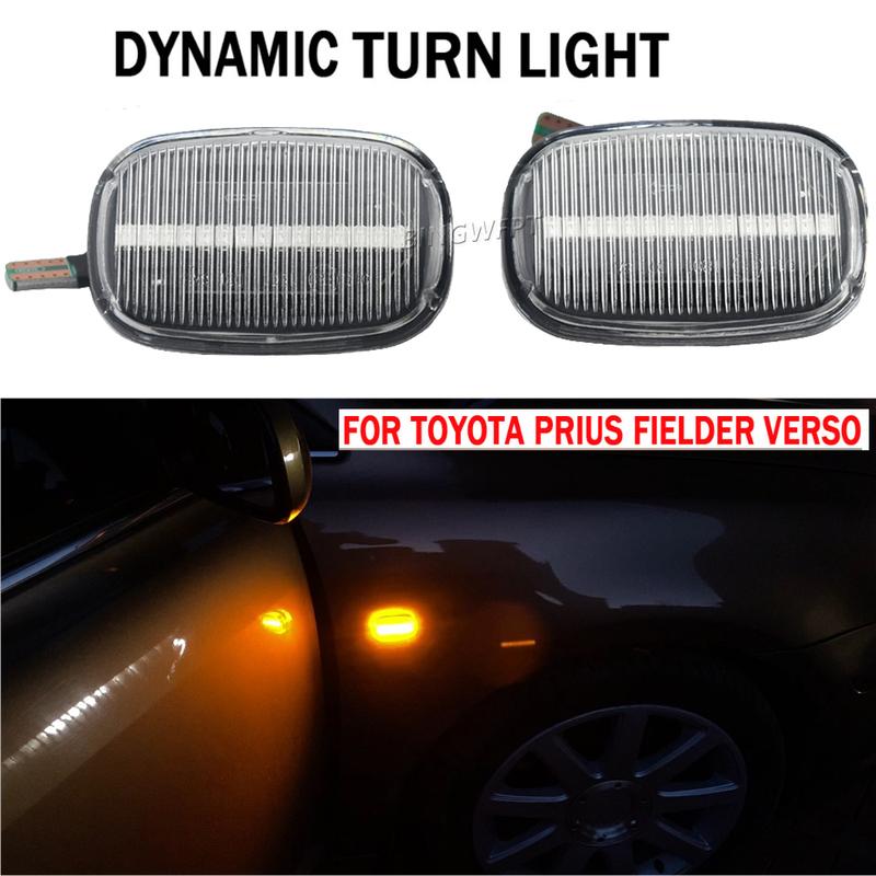 2PCS LED Dynamic Side Marker Turn Light Indicator Blinker Signal Lamp For Toyota 1992-2007 Corolla E10/E11/E12