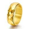 Men's Anti-pressure  Ring Rhombus Shape Ring Rotating Anxiety Relief Rotating Finger Ring  Jewelry Gift 2025