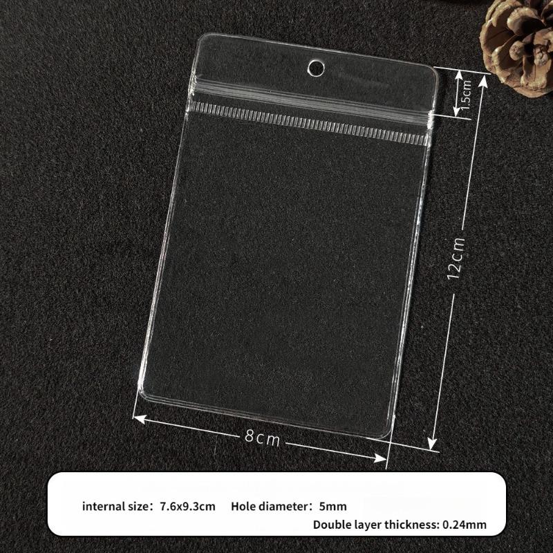 100pcs PVC Self Sealing Bag Thicken Highly Transparent and Scratch Resistant Plastic Pouchs Jewelry Brooch Bracelet Storage Packaging Pockets