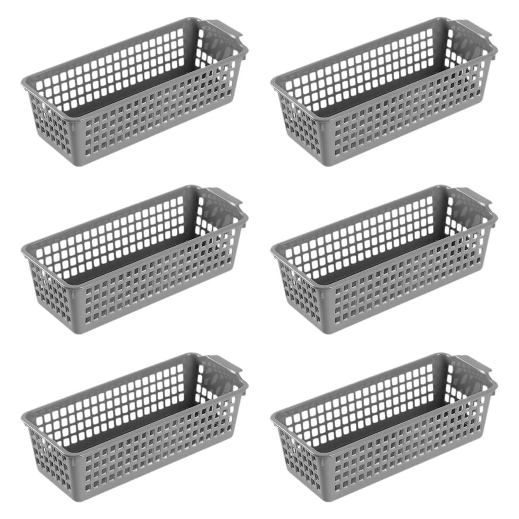 6x Storage Baskets Space Saving Container for Various Sundries Closet Office