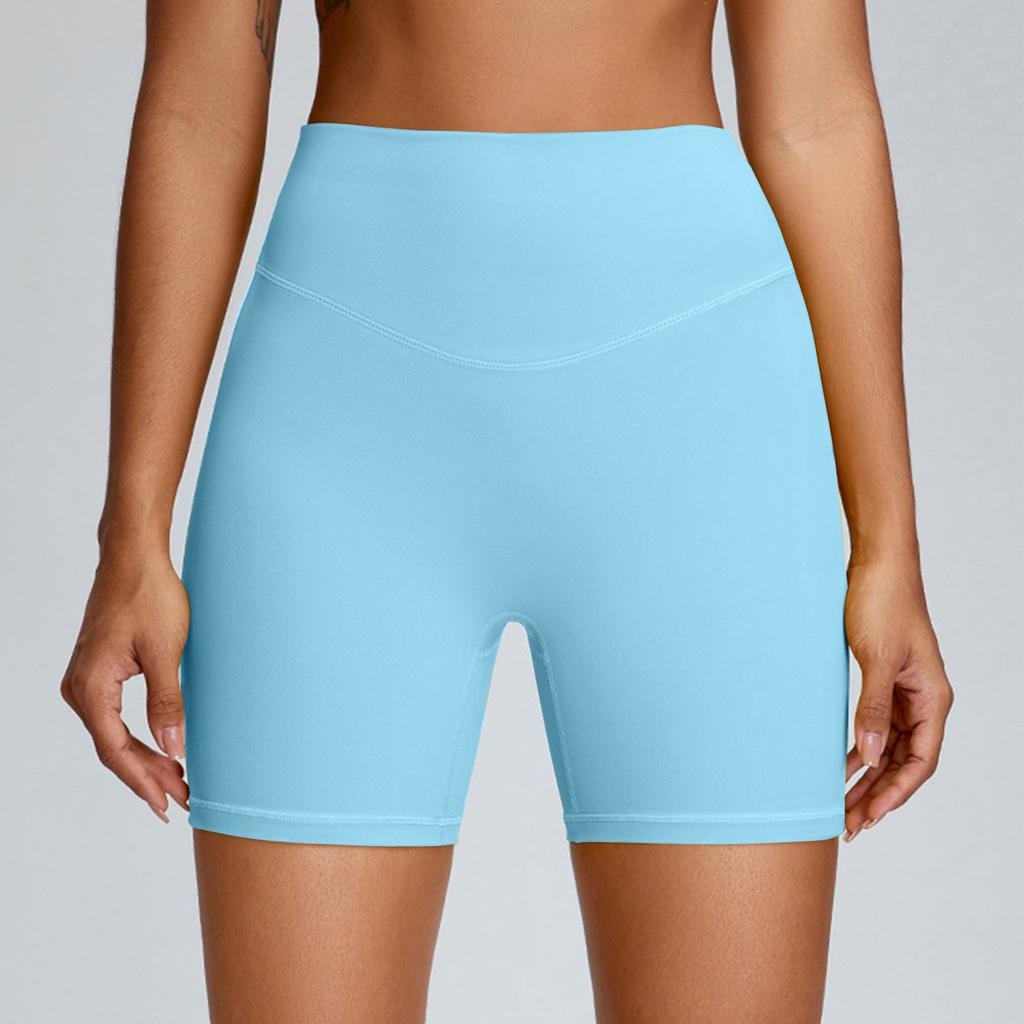 Women's Color Hip Lifting And Abdominal Tightening Yoga Pants Quarter Tight Sports Shorts