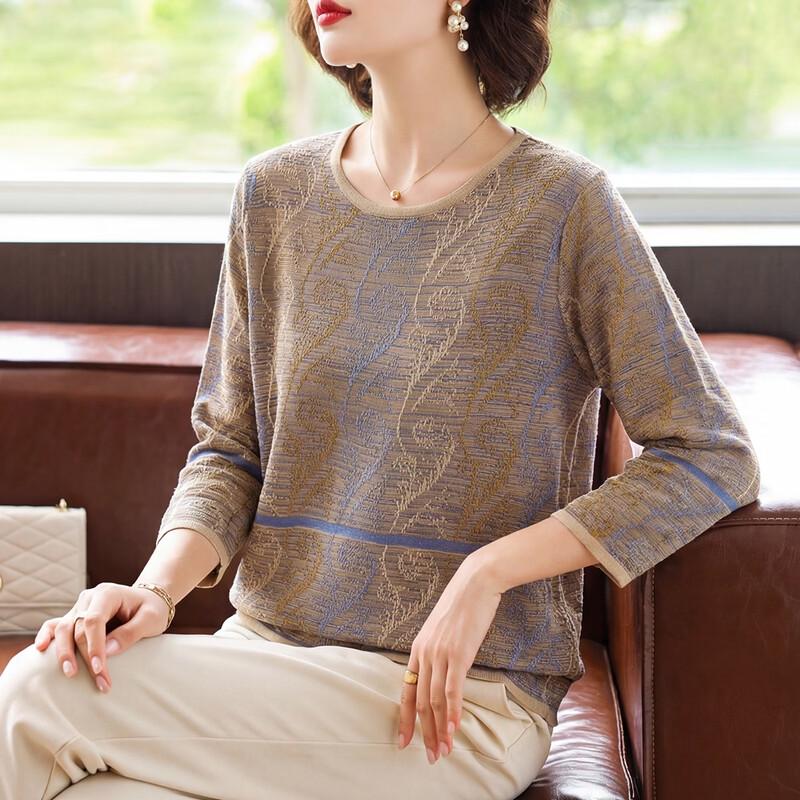 BaoLianDuo Women s Age-Reducing Knitted Top 2XL