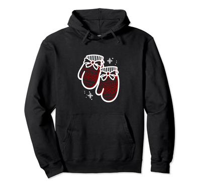 Cozy Christmas Mittens with Small Ribbons, Cute Christmas Hoodie
