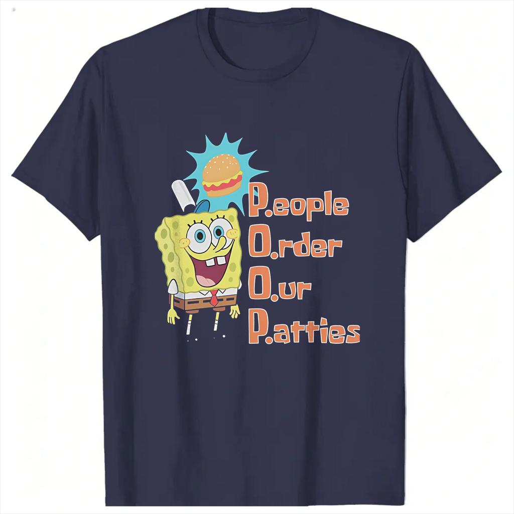 Cartoon Spongebobs TShirt Adult Y2K Retro Cotton T Shirts Summer ONeck Popular Tee Shirt Casual Oversized Tops
