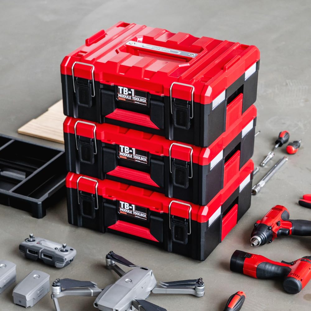 SHUTER ABS Toolbox for Power Garage Removable 42cm L x W x H Single-Tier Tools, Storage, Tray, Stackable, 33.8cm 18.3cm (TB-1 (Single Tier))