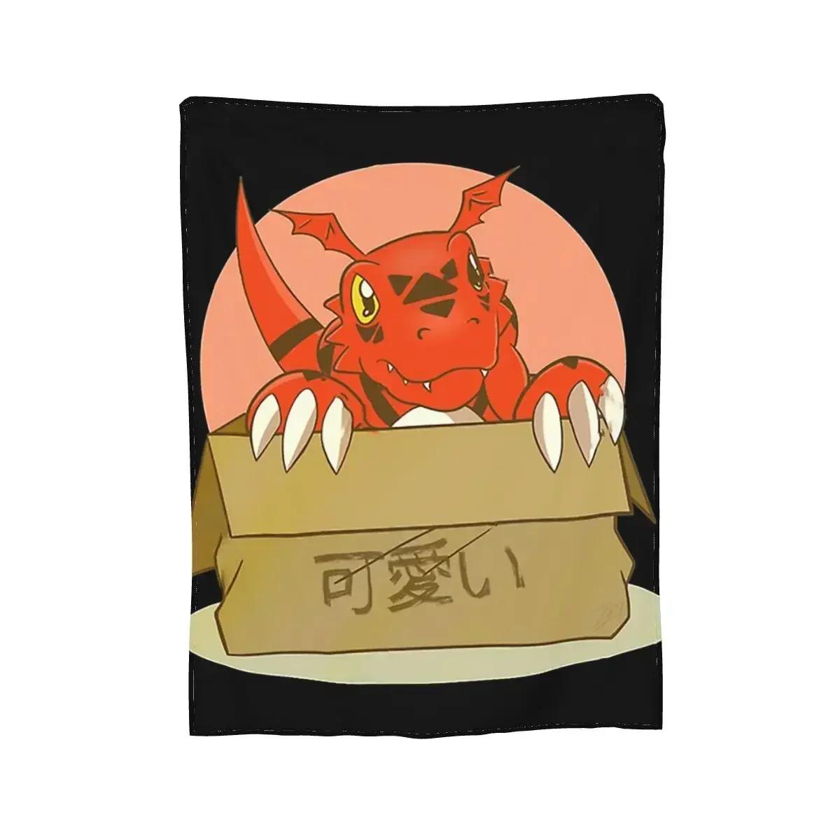 

Гилмон в коробке Дигимон Классические одеяла Мягкое теплое фланелевое одеяло-плед Плюшевое для кровати Гостиной Пикника Путешествий Дома Дивана# 75X95CM серый