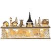 Christmas decoration, Christmas village, 10 LEDs, warm white light, 45 x 10 x 25 cm, wood decor