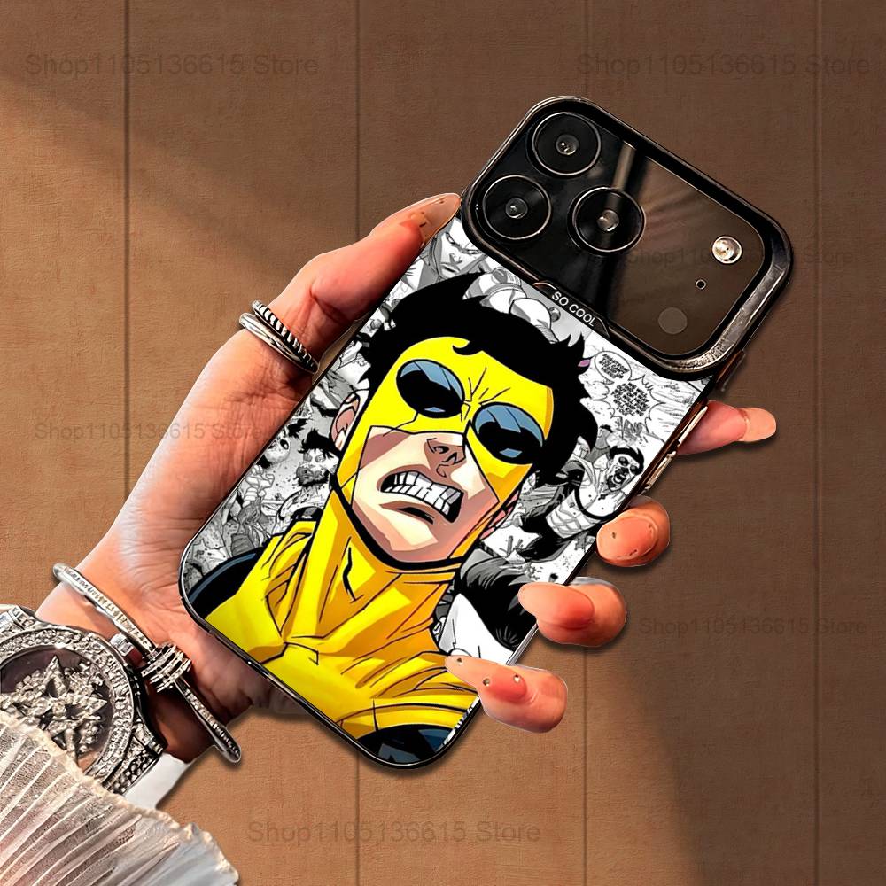 

Чехол для телефона Комиксы I-Invincible Cool для iPhone 16,15,14,17,13,12,11,Mini,Pro,SE,XS,MAX, Черный Матовый Силиконовый Чехол iPhone14Plus