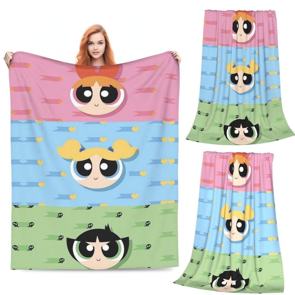 Cartoon Niedliche Powerpuff Girls Decke Weiche Warme Flanell Überwurfdecke Tagesdecke für Bett Wohnzimmer Picknick Reise Zuhause Sofa
